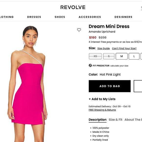 Amanda Uprichard - Revolve - Deam Diamante Mini Dress in Black - Size Small - Picture 3 of 16